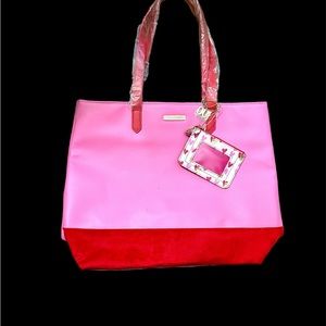Juicy Couture Pink and Red Velvet Tote Bag NEW